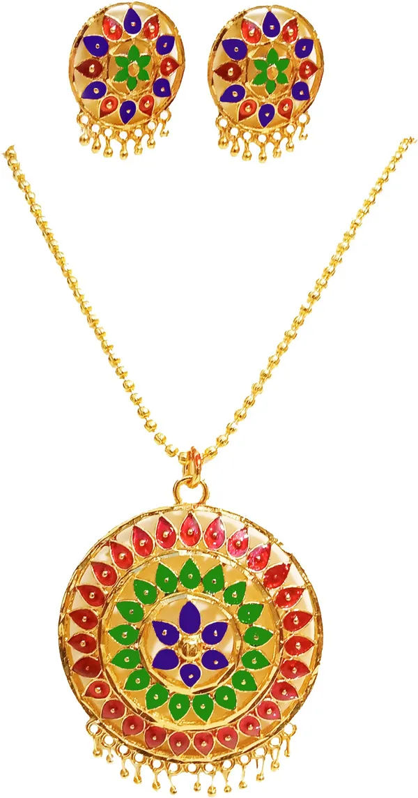 Assamese_Traditional_Multi_Colour_Japi_Chain_Jewellery_Set_For_Women